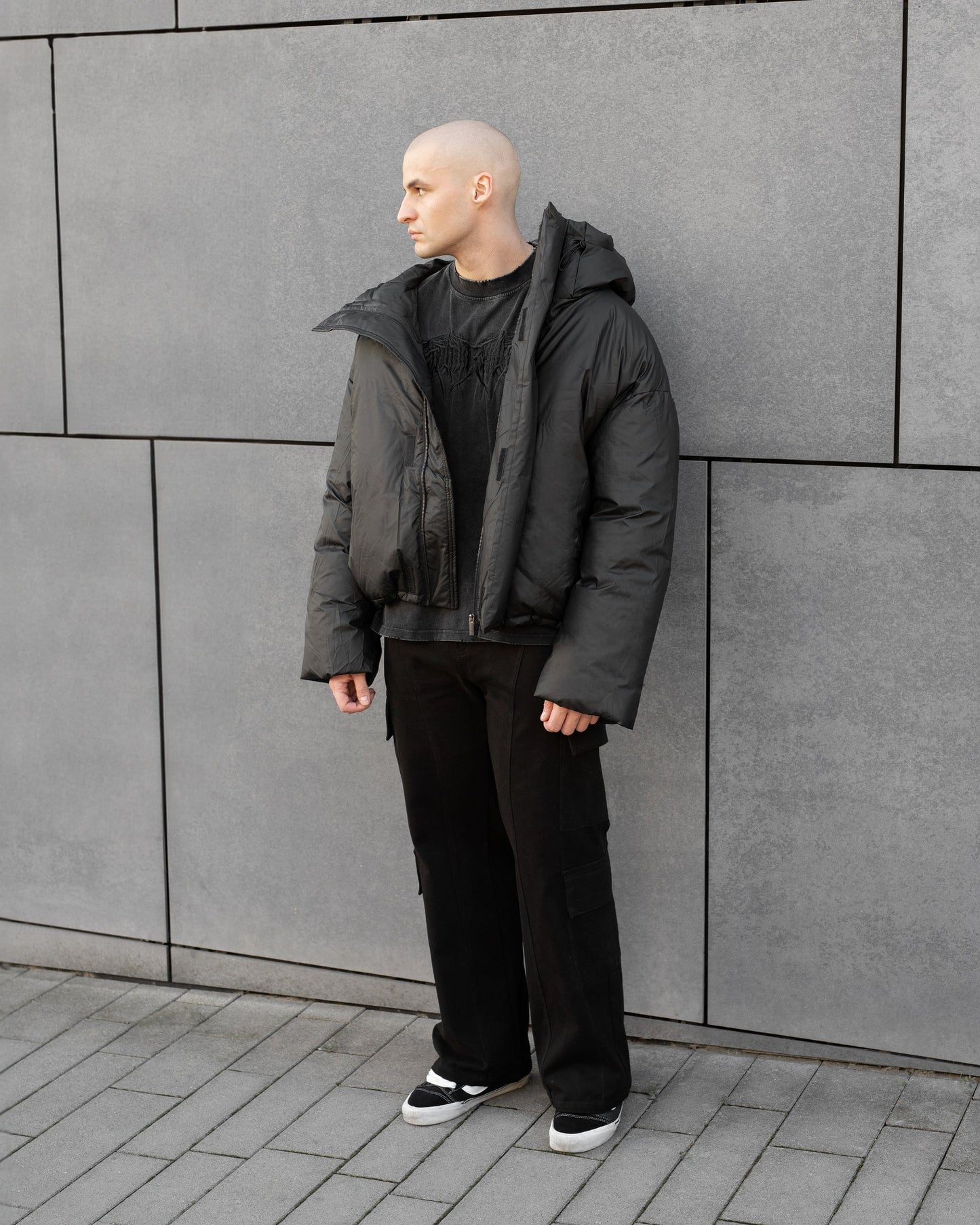 PUFFER JACKET IN JET BLACK