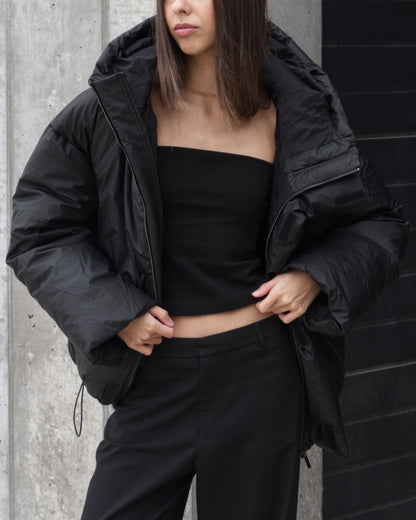 PUFFER JACKET IN JET BLACK